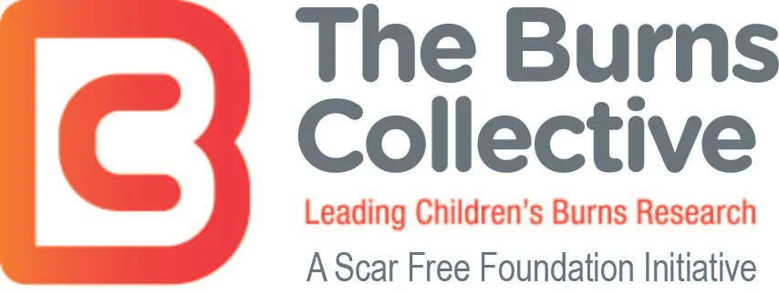 A large orange letter B is the symbol for The Burns Collective